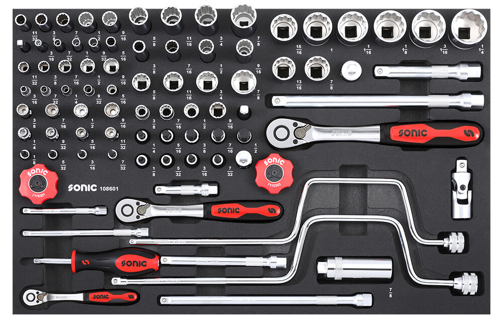 SONIC doppenset 1/4"+ 3/8"+ 1/2"SFS-M 86-delig (108601) - Default image for the product