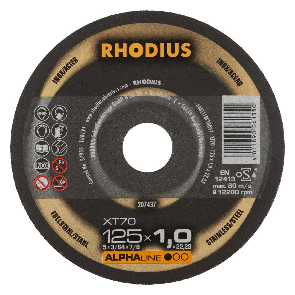 Doorslijpschijf XT70 125 x 1,0 x 22,23mm 10 stuks - Default image for the product