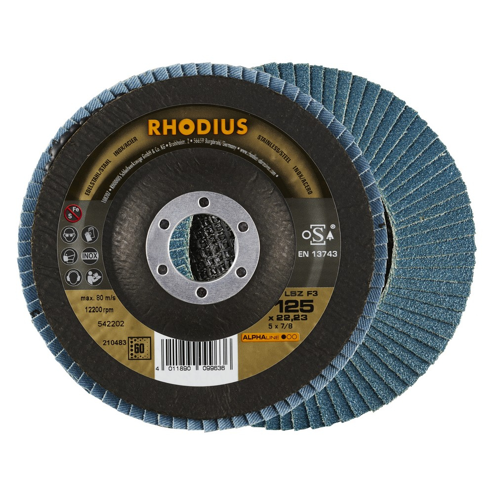 Lamellenschijf V conisch LSZ F3 125 x 22,23mm K60 10 stuks - Default image for the product