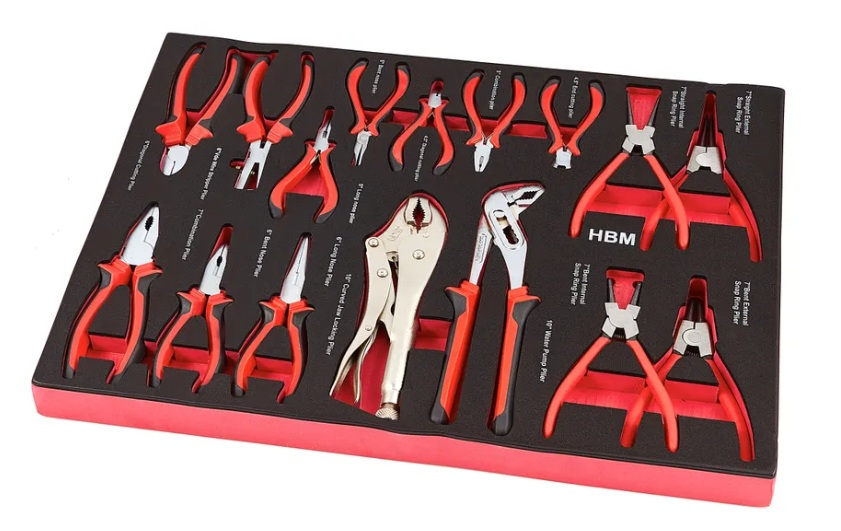 HBM 16-delige tangenset FOAM inlay voor HBM gereedschapswagen afbeelding