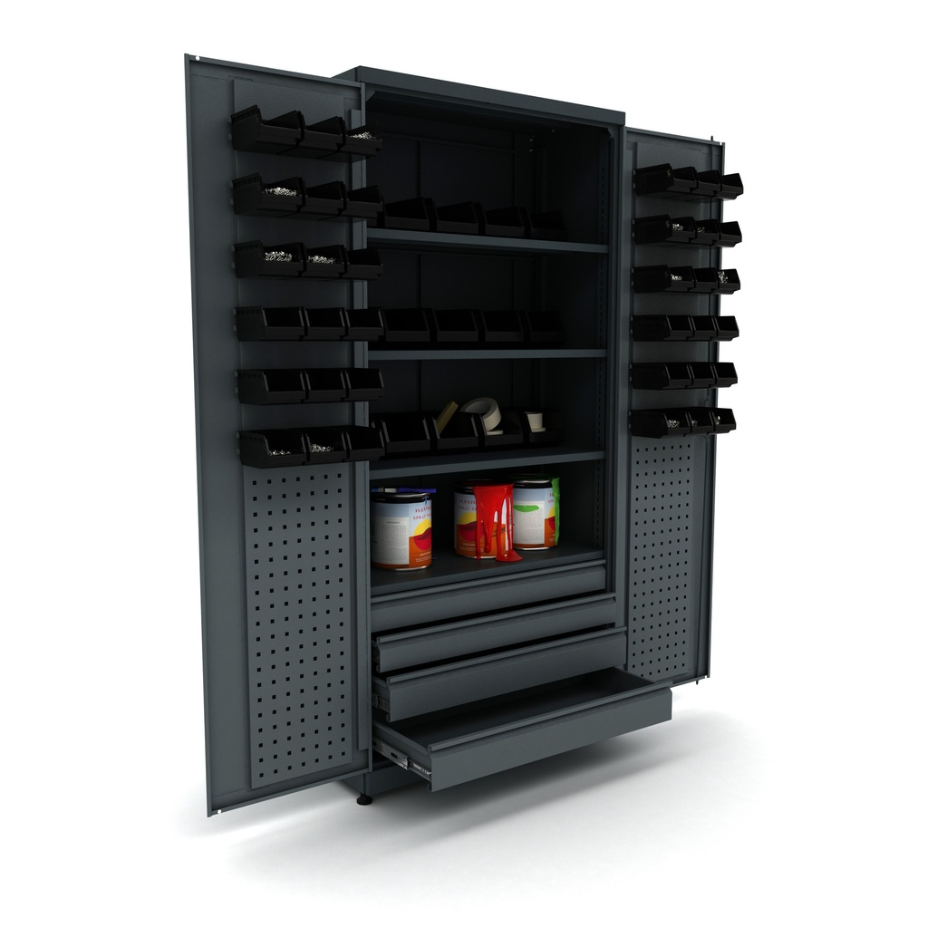 Metalen gereedschapskast 2 deurs 4 laden incl. 51 bakken - Default image for the product