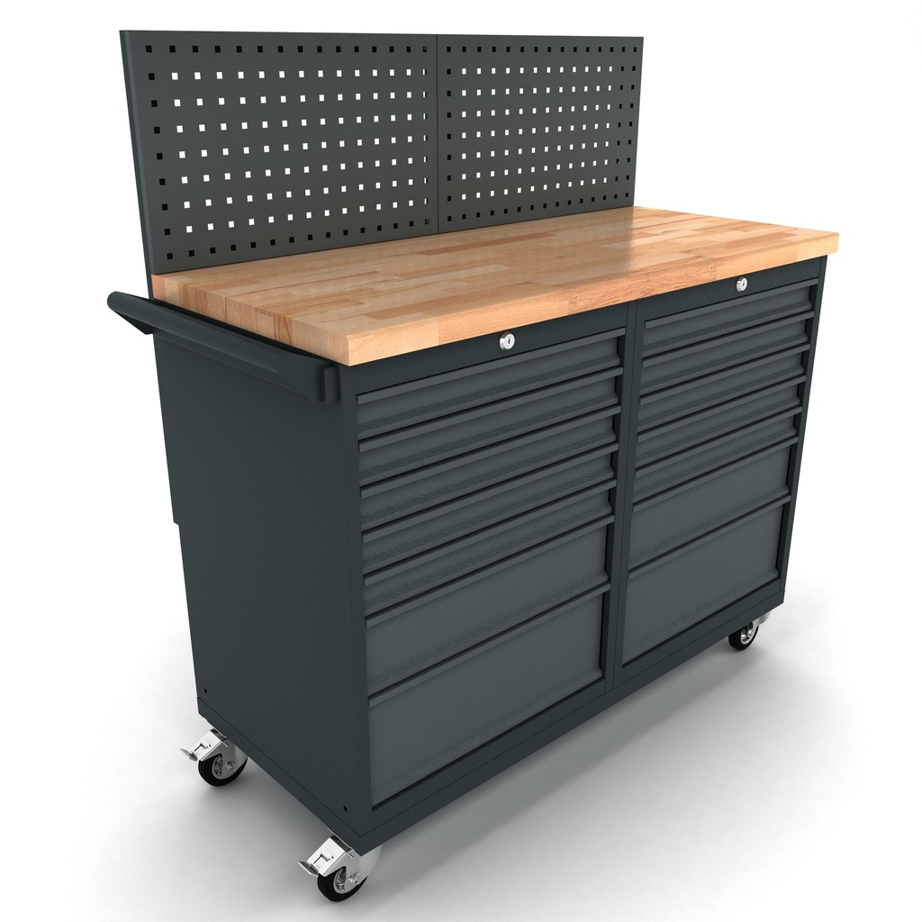 BULLRAM verrijdbare werkbank 2 x 7 laden kast incl. gereedschapswand - Default image for the product