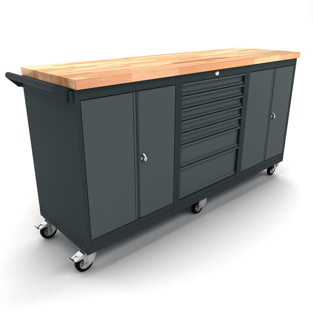 Verrijdbare werkbank 2x 2 deuren 7 laden kast - Default image for the product