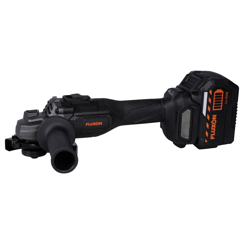 Fluxon 18V haakse slijper 125mm 1x 8.0Ah accu + oplader