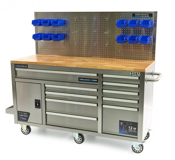 Gereedschapswagen / werkbank RVS 186cm