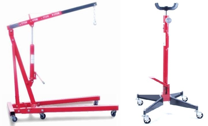 Werkplaatskraan 2 ton + bakkrik 300 Kg