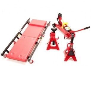 Monteurskar + garagekrik 2 ton + assteunen 2 ton