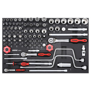 SONIC doppenset 1/4" + 3/8" + 1/2" SFS-M 86-delig (108601)