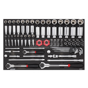SONIC doppenset 1/4"+ 3/8" + 1/2" metrisch 93-delig SFS (309302) 