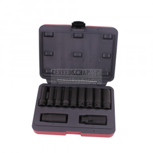 Impact doppen lang 1/2" 11 delig