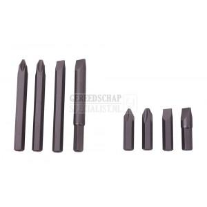Losse bits voor slagschroevendraaier heavy duty 8 delig professioneel