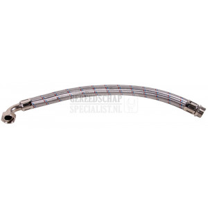 Flexibele metalen slang met bocht 100 cm lang