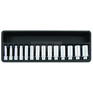 Lange doppen set 3/8" 14 delig