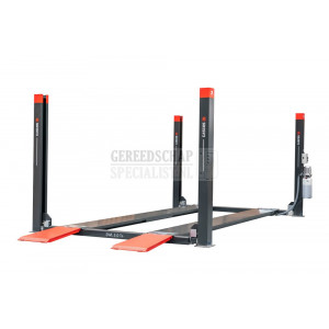 Vier koloms hefbrug 5000kg 5,7m flat 3m doorrijbreedte Cascos