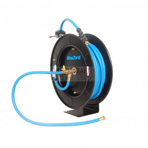 Blubird Rubber oprolbare luchtslanghaspel enkele arm 10mm x 10mtr