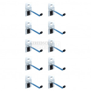 Gereedschapshaak enkel lang 80mm set 10stuks