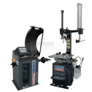 WEBER PROFI bandendemonteermachine met hulparm en banden balanceermachine set