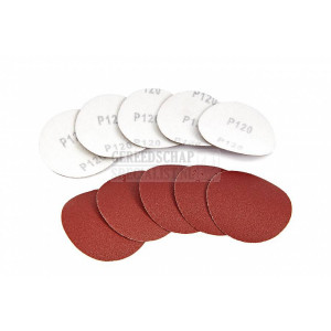 HBM 10-delige set 75 mm Velcro schuurschijfjes, schuurpads K80