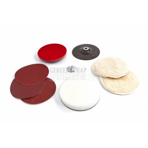 HBM 8-delige schuur en polijstset 180 mm