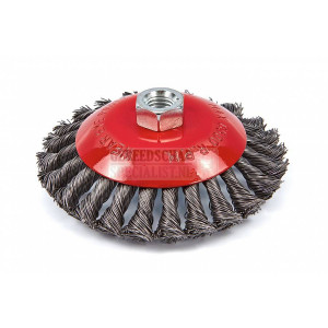 HBM 115 mm vlakke STAALborstel voor haakse slijper - getordeerd draad