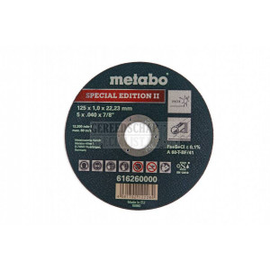 METABO 125 x 1 mm doorslijpschijf voor RVS - SPECIAL Edition II