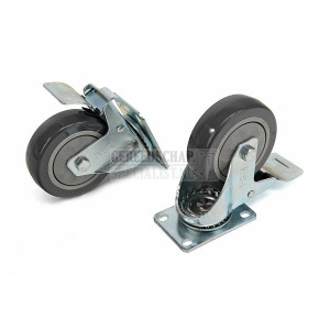 Zwenkwiel 100 mm met rem (4 stuks)