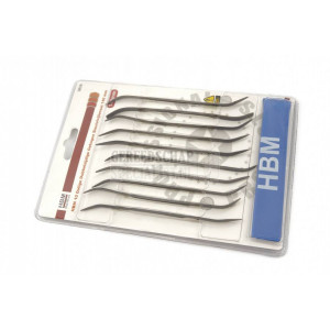 HBM 10-delige dubbelzijdige gebogen sleutelvijlenset 140 mm