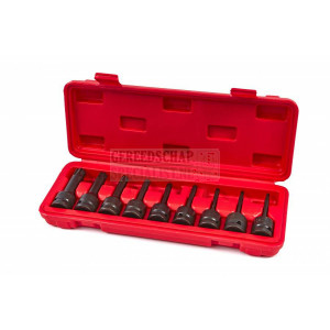 HBM 9-delige lange TORX krachtdoppenset met 1/2" opname"