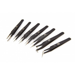 HBM PROFI 7-delige anti magnetische RVS pincet set