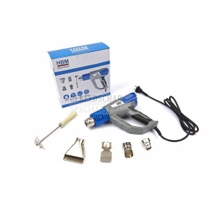 HBM verstelbaar heteluchtpistool DeLUXE 2000 Watt met 6 accessoires
