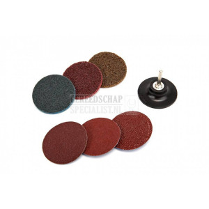 HBM 7-delige 50 mm schuur en cleanset met 6 mm houder