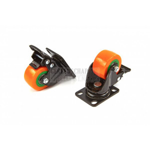 HBM PROFI 50 mm zwenkwiel met voetplaat en Rem - 100 KG