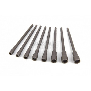 HBM 8-delige extra lange 150 mm magnetische dopsleutelset met HEX opname