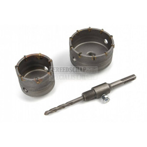 HBM 3-delige gatzagenset. dozenborenset 60 - 80mm met SDS-opname