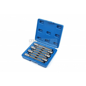 HBM 7-delige 3/8" lange inbus doppenset 3 10 mm met kogelkop
