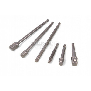 HBM PROFI 6-delige bit - Dop adapterset met HEX aansluiting