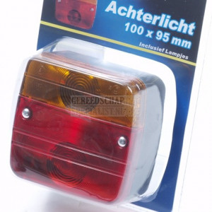 Achterlicht 100 x 95mm blister  incl. lampjes