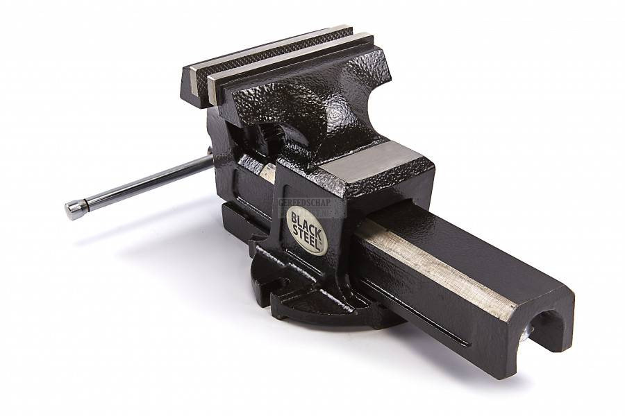 Black steel 125 mm PROFI stalen bankschroef met pijpklem