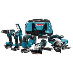 MAKITA 18V combi gereedschapset (boren, klopboren, schroeven, zagen en slijpen)