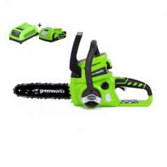 GREENWORKS 24V accu kettingzaag met 2 Ah accu en lader