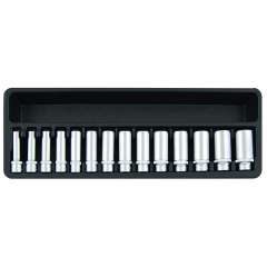 Lange doppen set 3/8" 14 delig