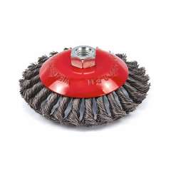 HBM 125 mm vlakke STAALborstel voor haakse slijper - getordeerd draad