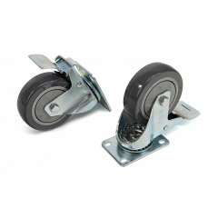Zwenkwiel 100 mm met rem (4 stuks)