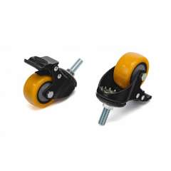 HBM PROFI 50 mm zwenkwiel met draadeind en Rem