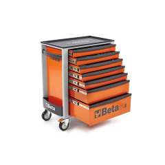 BETA 7 laden gereedschapswagen ORANJE met 329-delige easy FOAM inlay