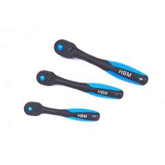 HBM 1/4" PROFI PREMIUM ratel 72-tands BLAUW / ZWART