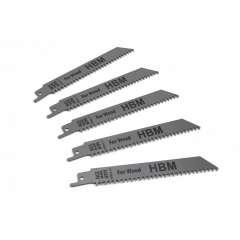 HBM 5-delige 150 mm 6 TPI reciprozaagbladenset voor hout