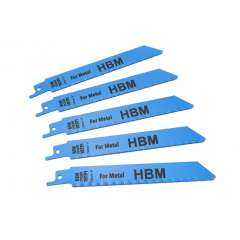HBM 5-delige 150 mm 18 TPI reciprozaagbladenset voor metaal