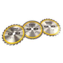 DEWALT DT1963-QZ 3-delige cirkelzaagbladen set 250x30mm 2x24-tands 1x48tands