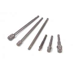 HBM PROFI 6-delige bit - Dop adapterset met HEX aansluiting